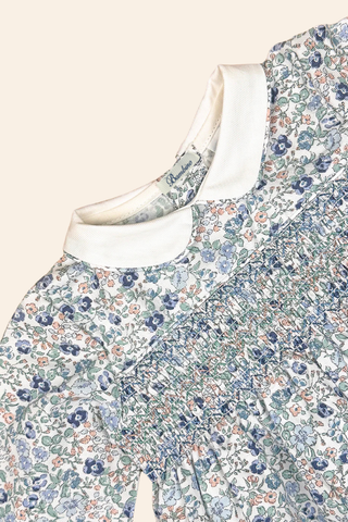 Blue Flower Smock Dress