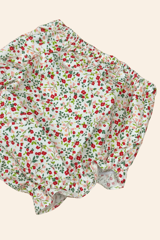 Smock Red Little Flowers Dress & Headband Set