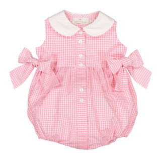 Gingham Mix Pink Romper