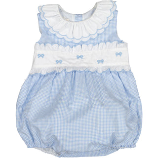 Mini Blue Gingham Romper