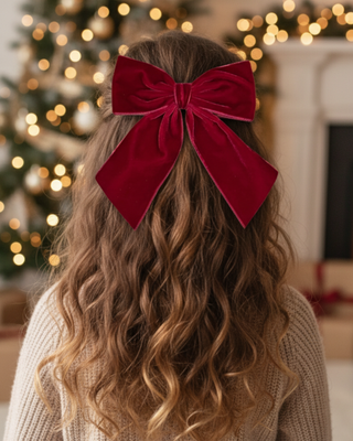 Big Bow Red Velvet Hair Clip