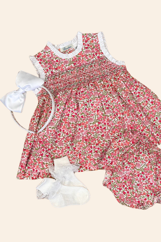Sleeveless Magenta Flowers Dress
