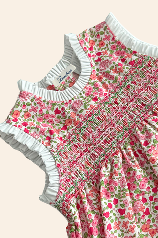 Sleeveless Magenta Flowers Dress