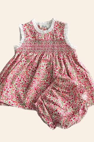 Sleeveless Magenta Flowers Dress