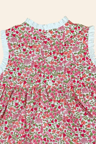Sleeveless Magenta Flowers Dress