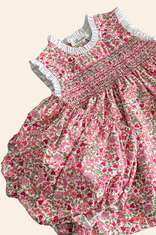 Sleeveless Magenta Flowers Dress