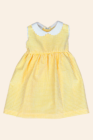 Yellow Checkered Tennis Dress & Hair Bow Set