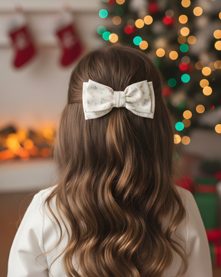 Marshmallow Bunnies Hair Bow Clip