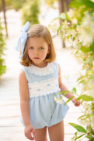 Mini Blue Gingham Romper