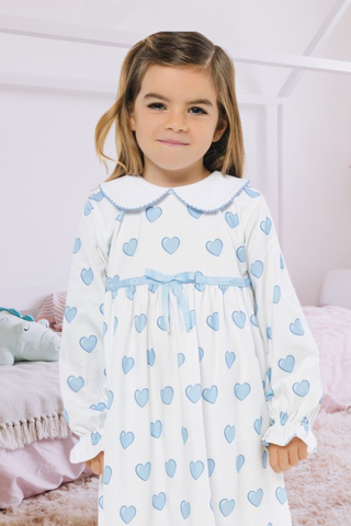 Hearts Blue Nightgown