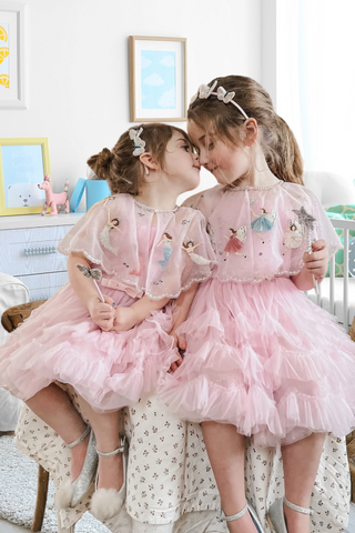 Fairies in the Starry Night Dress & Cape Set Rose Pink