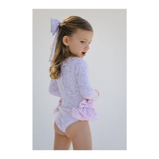 Pink Ditsy Floral Lycra Big Hair Clip